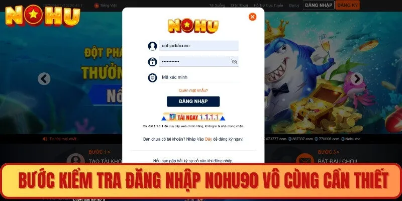 Bước kiểm tra đăng nhập nohu90 vô cùng cần thiết