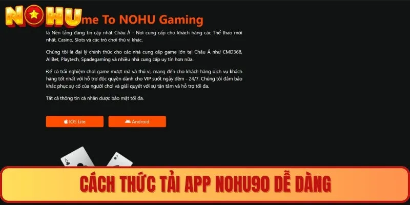 Cách thức tải app nohu90 dễ dàng